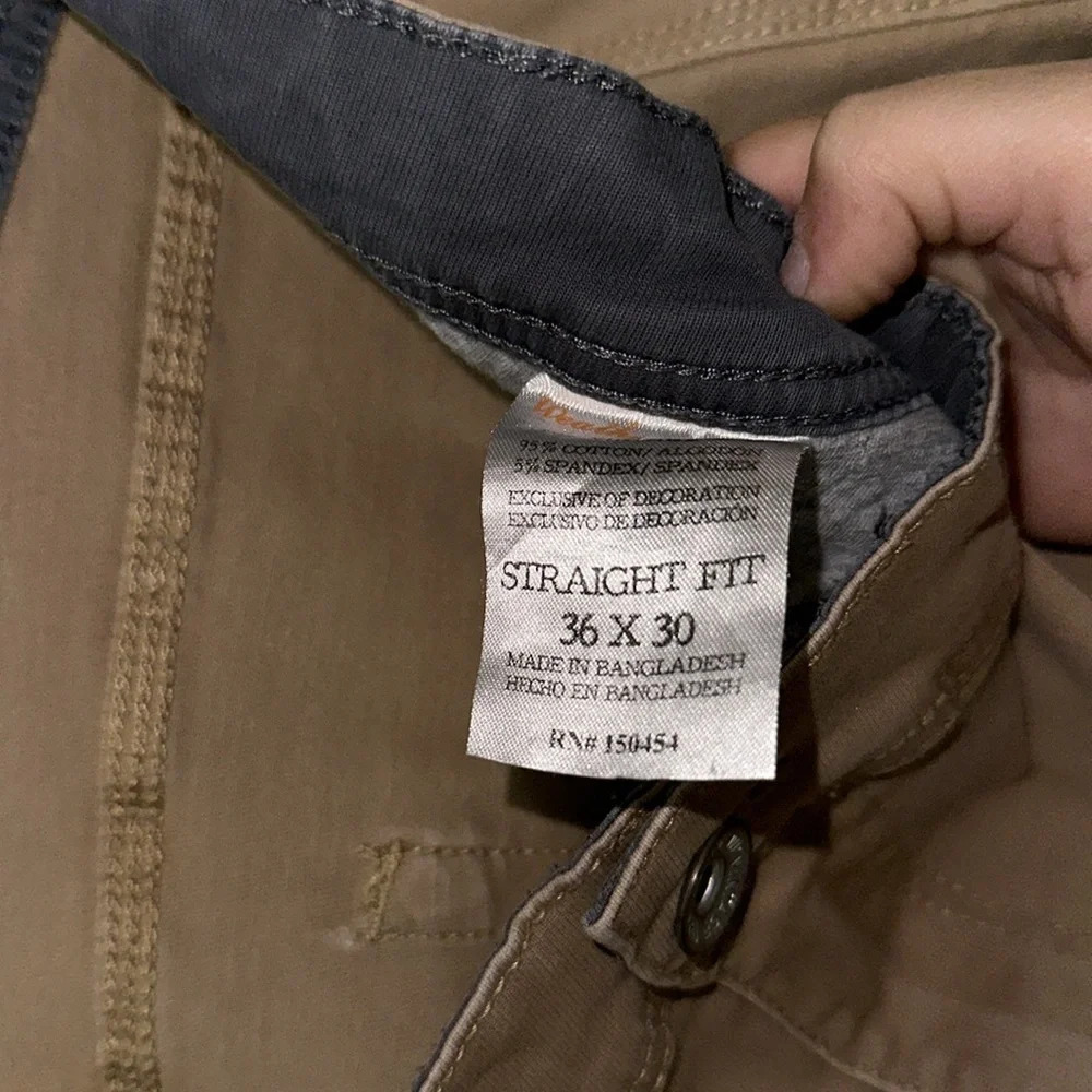 men's tan / brown Weatherproof vintage straight jeans size 36x30 - Picture 4 of 4